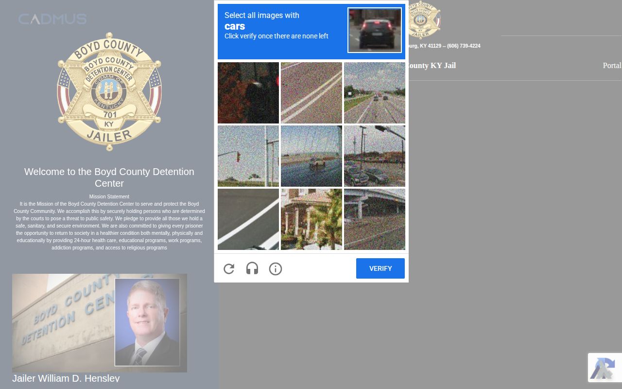 Boyd County current inmate portal, not a released inmate archive